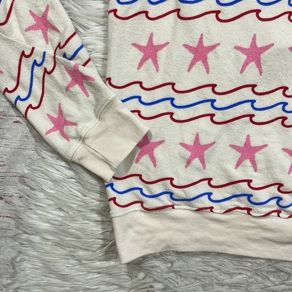 Wildfox Sea Stars & Stripes Baggy Beach Jumper Sweatshirt - Picture 4 of 11